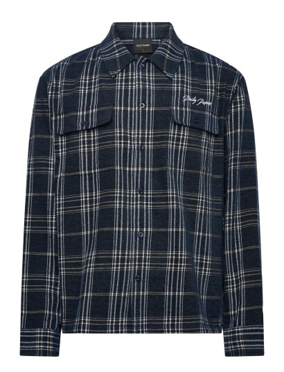 Daily Paper Chenille Script Ls Shirt   Navy   XL