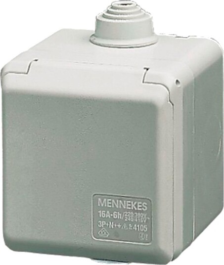 Mennekes CEE Uttak Utvendig (3-polet 16A) 230V IP44 Grå RAL Mennekes CEE Uttak Utvendig (3-polet 16A) 230V IP44 Grå RAL