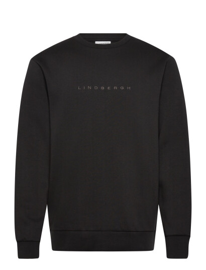 Lindbergh O-Neck Brand Carrier Sweatshirt - Black - S