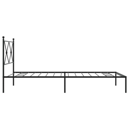  Sengeramme i metall med hodegavl svart 100x200 cm 8721012373815