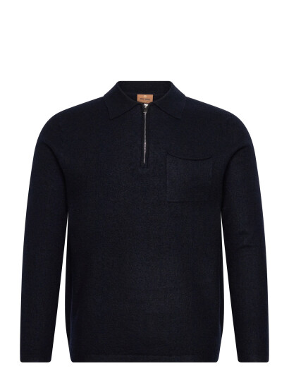 Mos Mosh Gallery Mmgryan Boil Zip Polo Pullover - Navy - M