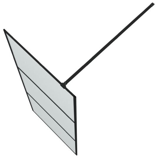 vidaXL Dusjvegg svart 80x195 cm halvfrostet ESG-glass