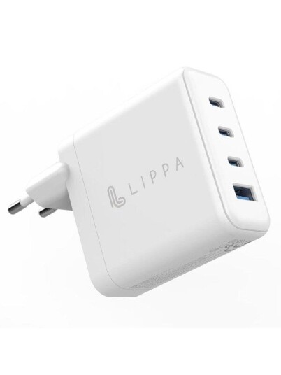 Lippa 100W USB-C PD & USB-A Hurtiglader Vegglader Hvit Lippa 100W USB-C PD & USB-A Hurtiglader Vegglader Hvit