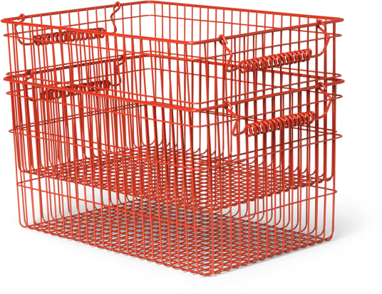 Ferm Living Cala stabelbar kurv 2 pakning Poppy red