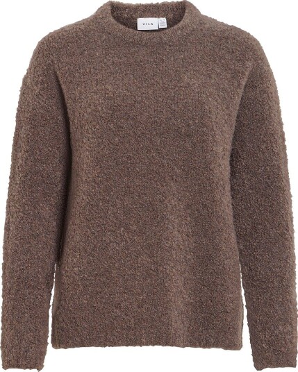 Vila Genser Vidaya O Neck L/S Knit Top Grå