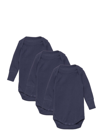 Copenhagen Colors 3 Pack Rib Jersey Long Sleeve Body - Multi/patterned - 62