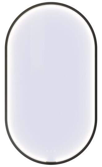 Dansani Moon Oval Rammespeil LED lys B60xh105cm Svart Matt