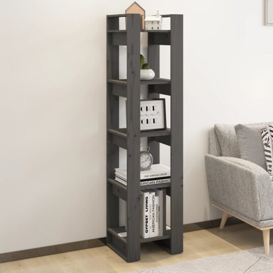 vidaXL Bokhylle/romdeler gr? 41x35x160 cm heltre furu
