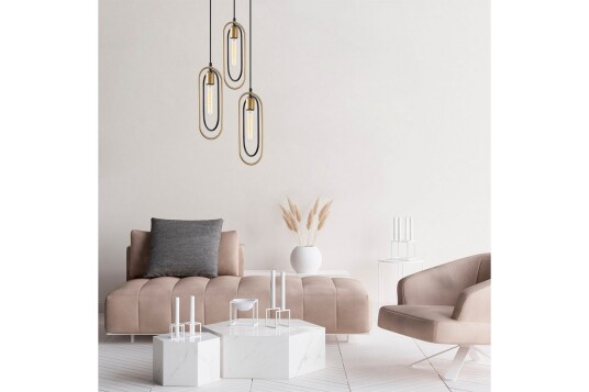 Taklampe Pindor Thre Svart / Gull Gull/Svart