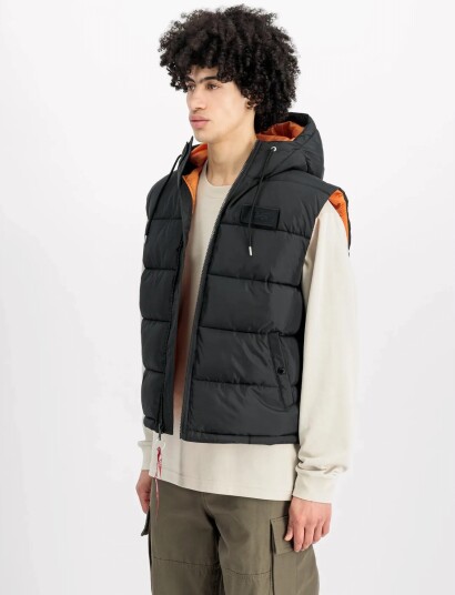 Alpha Industries Hooded Puffer Vest Fd Black S