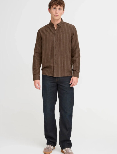 Blend Bhandreas Shirt Stripe - Brown - S Blend Bhandreas Shirt Stripe - Brown - S