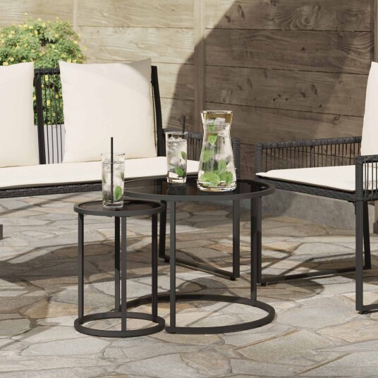 Kaffebord Sett 2 pcs 55 x 55 x 45 cm Stål