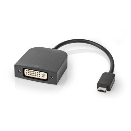 Nedis USB-C™ Adapter | USB 3.2 Gen 1 | USB-C™ Hann | DVI-D 24+1-Pins Hun | 1080p | 0.20 m | Rund | Nikkel belagt | PVC | Sort | Boks