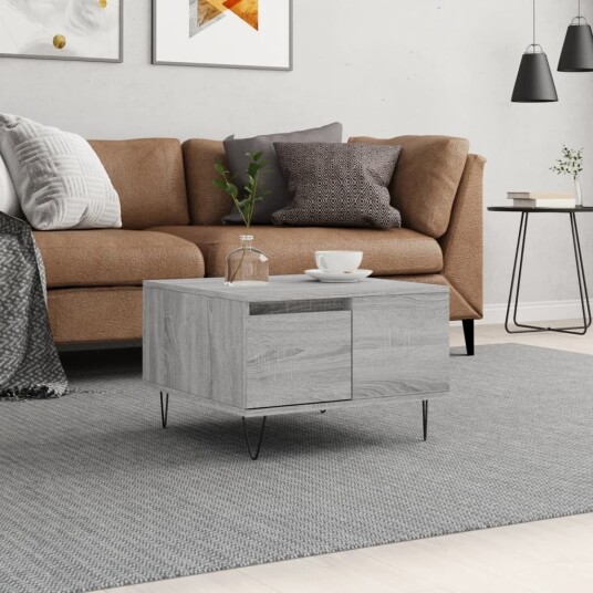 vidaXL Salongbord grå sonoma 55x55x36,5 cm konstruert tre