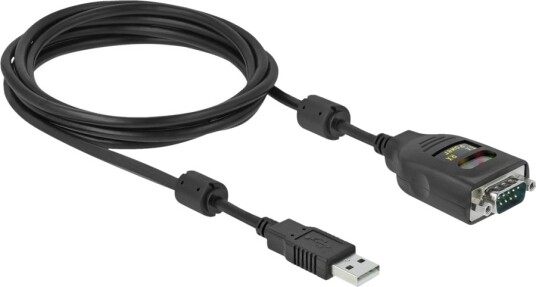 Delock Usb / Seriell Kabel Usb Hann Til Rs 232 Hann 2 M Svart