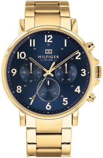 Tommy Hilfiger Herreklokke 1710384 Blå/Gulltonet stål Ø45 mm Tommy Hilfiger Herreklokke 1710384 Blå/Gulltonet stål Ø45 mm