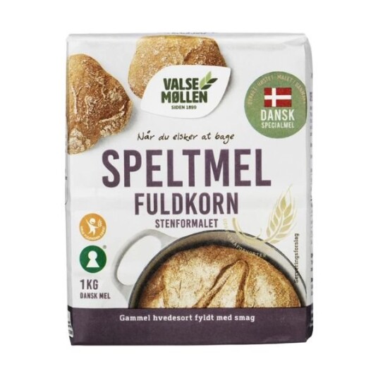 Speltmel Fuldkorn Valsemøllen 1kg Speltmel Fuldkorn Valsemøllen 1kg