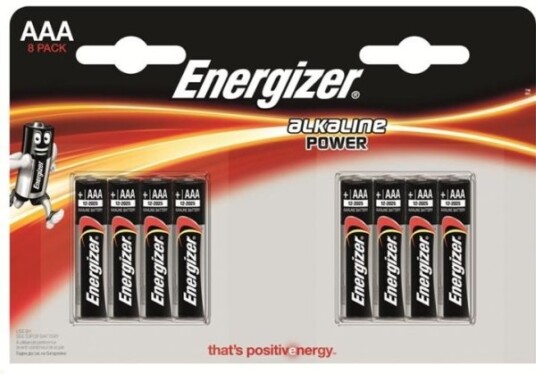 Energizer Alkaline Power AAA Batterier 8-pakning - Universale Batterier