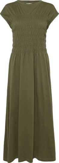 Soaked Sljina Smock Dress   Khaki green   S