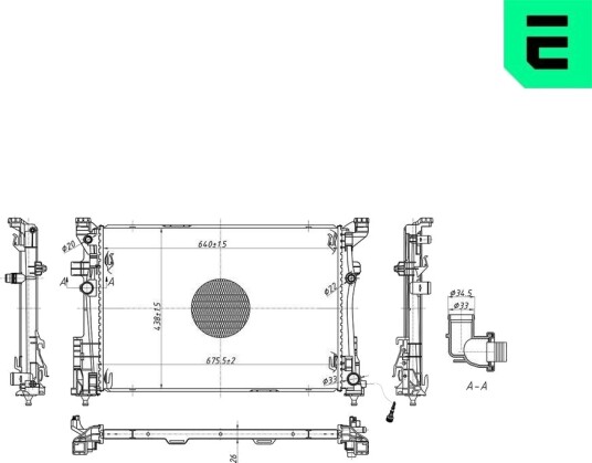 ERA 673117 Radiator, motorkjøling ERA 673117 Radiator, motorkjøling