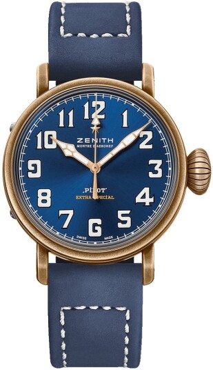 Zenith Herreklokke 29.1940.679 57.C808 Pilot Blå/Gummi Ø40 mm Zenith Herreklokke 29.1940.679 57.C808 Pilot Blå/Gummi Ø40 mm