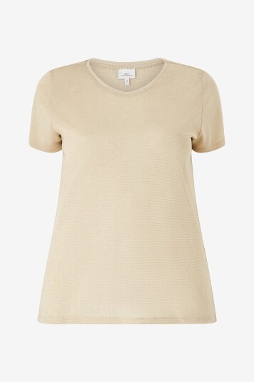 Only Carmakoma - Topp carRex SS V- Neck Lurex Top Ess JR - Gull