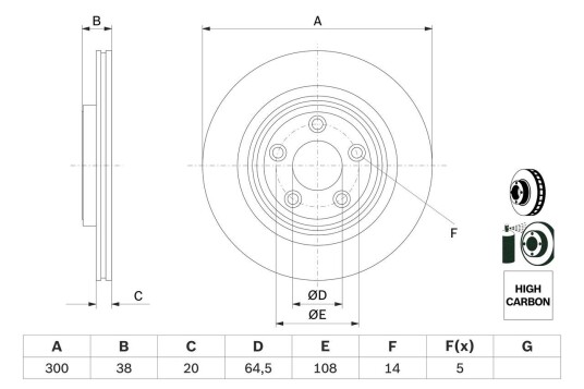 Bremseskive BOSCH 0 986 479 F67