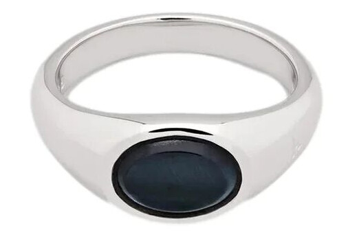 Tom Wood Jewellery Joe Ring Blue Hawk Eye Ring Sølv  female 54