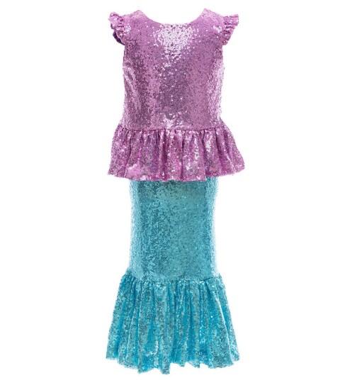Great Pretenders Kostymer Havfrue Paljetter Sparkle 5 6 år 110 116 Kostymer Blå Rosa