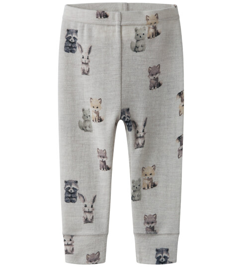 Name It Leggings Ull NBMWang Micro Chip/Forest Animals Name It 74 Leggings Ull Blå Grå