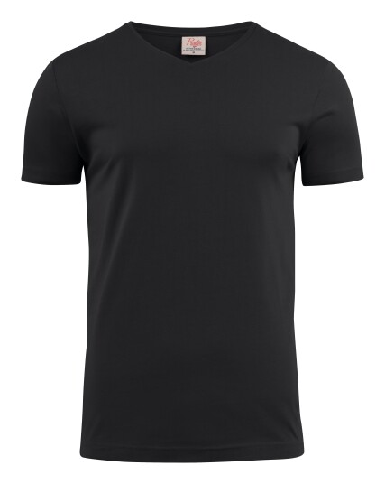 Printer Heavy V-neck T-skjorte Svart