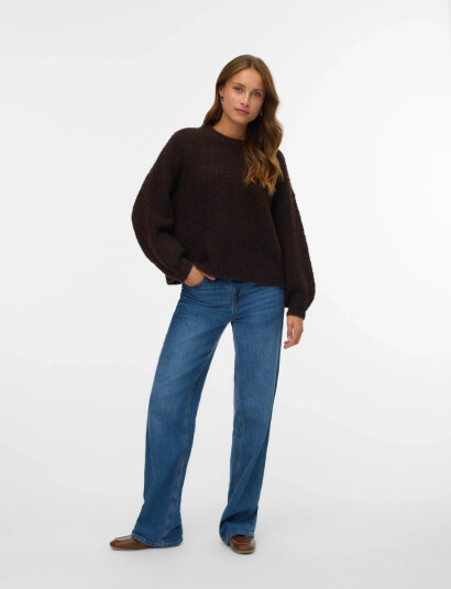 Vero Moda Vmcarmen Ls O-Neck Pullover - Brown - S Vero Moda Vmcarmen Ls O-Neck Pullover - Brown - S