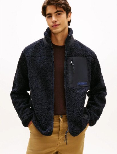 Tommy Hilfiger Teddy Fleece Zip Through Black XXXL