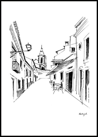 Waking Up In Portugal Travel Sketch Plakat Plakat / 70x100cm