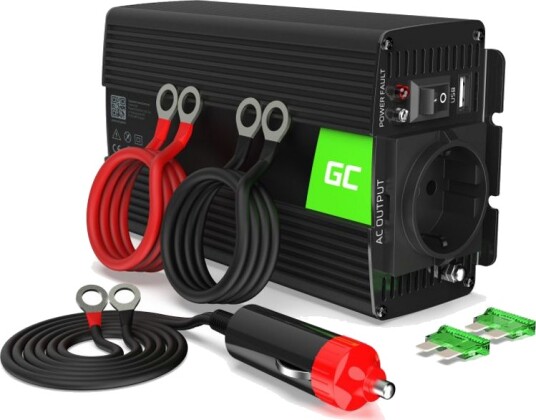 Green Cell Power Inverter 12V til 230V 500W/1000W Modifisert Sinusbølge INV03DE Green Cell Power Inverter 12V til 230V 500W/1000W Modifisert Sinusbølge INV03DE
