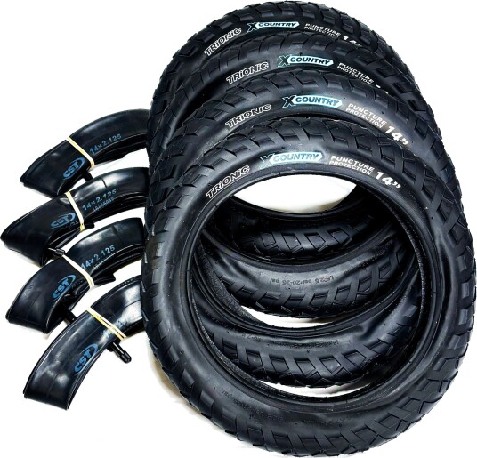 14" X Country sett inkl. 4x dekk og 4x slange