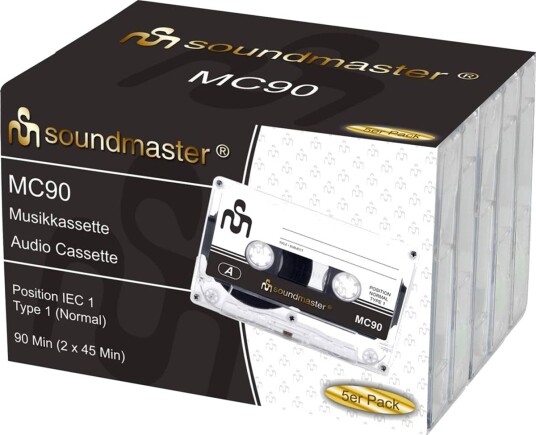 Kassetter - Opptakskassetter 5pk - Soundmaster MC90 5 stk i pakke