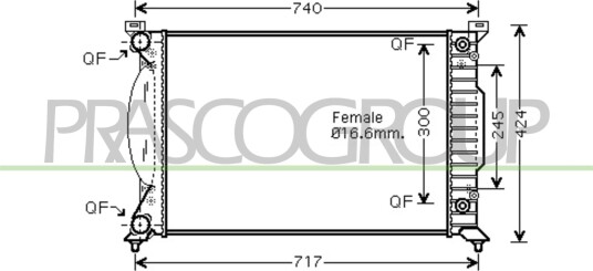 PRASCO AD020R004 Radiator motorkjøling PRASCO AD020R004 Radiator motorkjøling