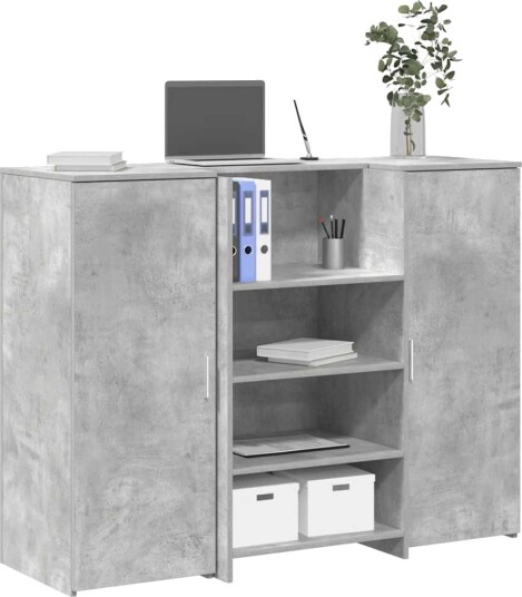 Resepsjonspult betonggrå 135x50x103,5 cm konstruert tre Resepsjonspult betonggrå 135x50x103,5 cm konstruert tre
