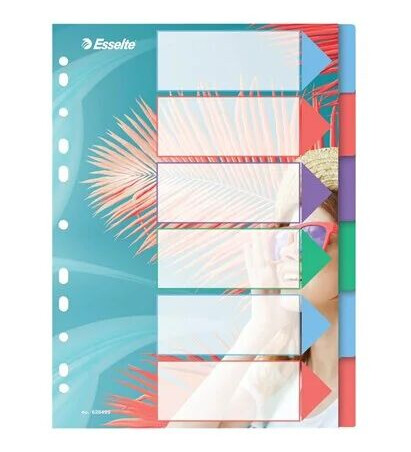 Esselte Colour'Breeze divider 6 parts for A4 multicolour