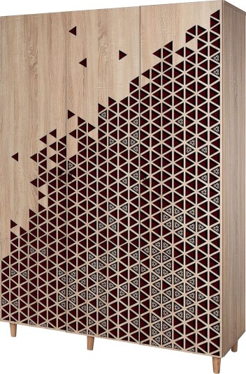 Brokind Garderobe 135 cm - Brun/Rød