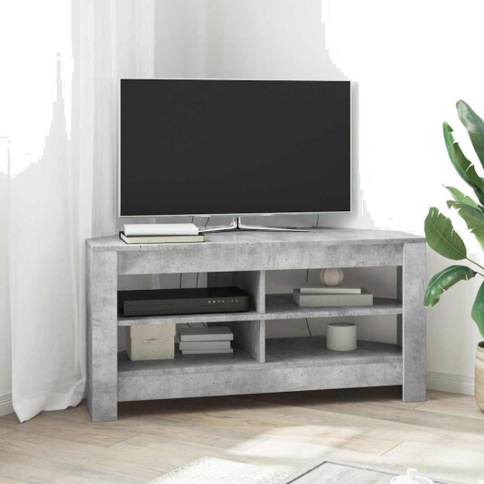 vidaXL HjørneTV skap 102 x 40,5 x 45 cm Betonggrå Konstruert tre
