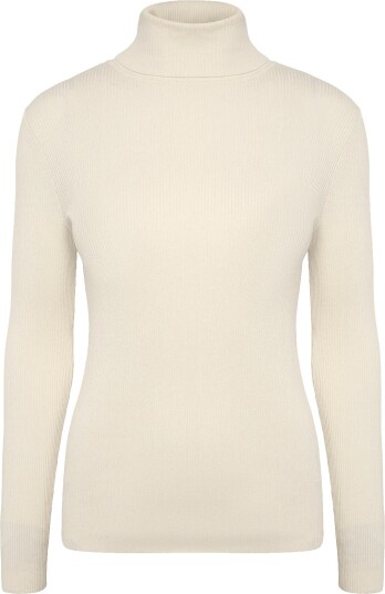 Lauren Ralph Lauren Cotton Blend Ribbed Turtleneck Cream XXL