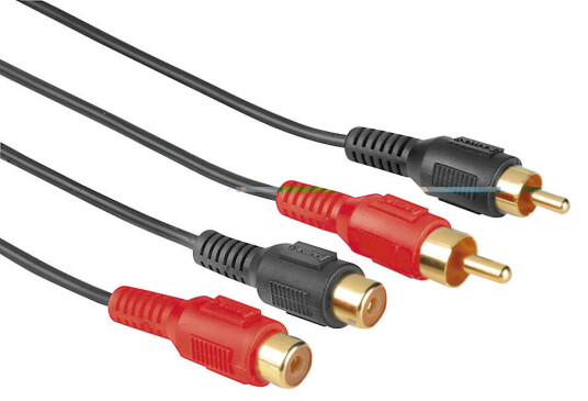 Hama 10m 2xRCA Forlengelseskabel Svart