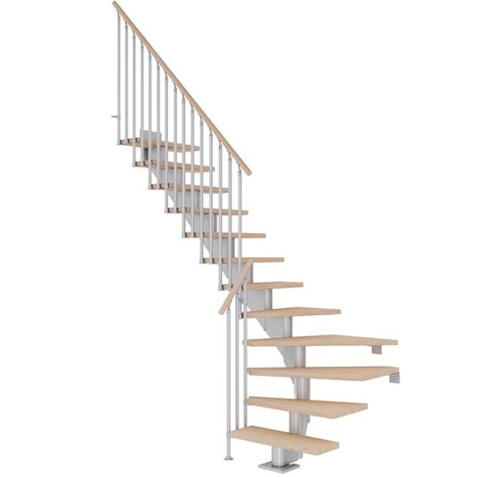 Dolle Hamburg L-trapp I Pearl Grey-classic Iii-hvitoljeret Eik-75-14 - Loddret Høyde 277 322 Cm