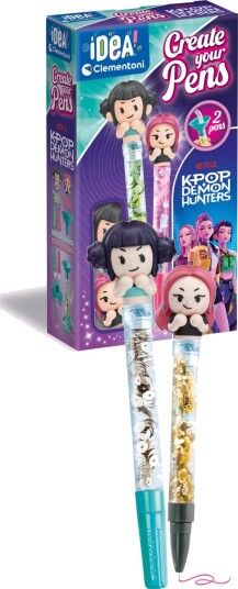 Clementoni Idea! K-Pop Demon Hunters Create Your Pens Penner Zoey & Mira