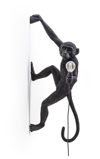 Seletti Monkey Hengende Høyre Vegglampe Sort Utendørs