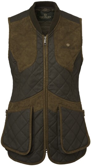 Chevalier Vintage Shooting Vest Women Leather Brown Brown 34W