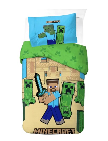 Minecraft Bed Linen Minecraft Sand Castles 140X200 60X63 Cm Green 140X20060X63CM Minecraft Bed Linen Minecraft Sand Castles 140X200 60X63 Cm Green 140X20060X63CM