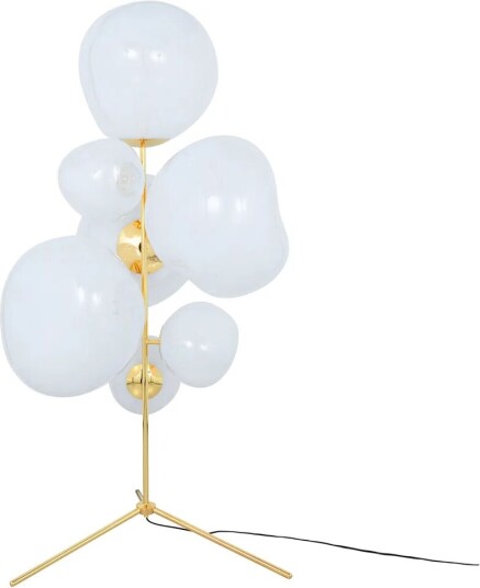 Tom Dixon Melt Floor Chandelier LED Gulvlampe Opal/Gold
